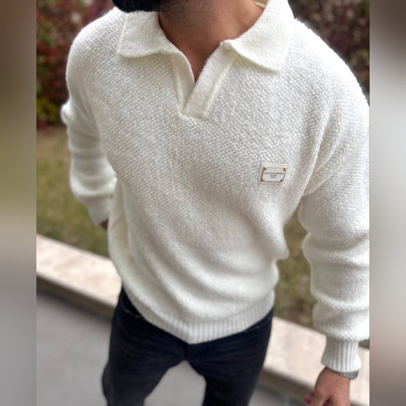 Dolce & Gabbana White Knit Sweater